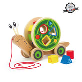 Hape Walk-A-Long Snail Wooden Push and Pull Toy - Colorland Toys